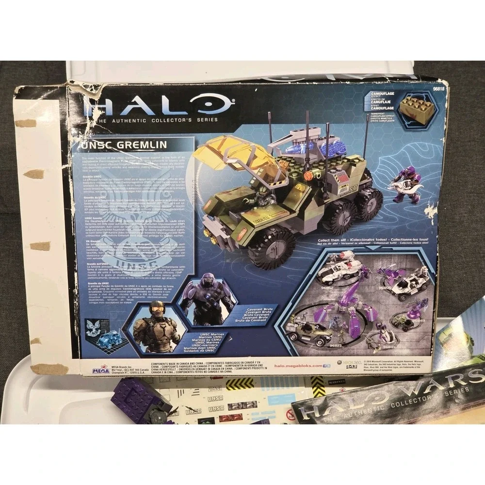 HALO Wars Mega Bloks UNSC Gausshog Vs Covenant Locust / Gremlin 96823 96818